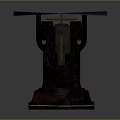 Vintage Iron Commercial Platform Scale With Square Tray And Weighted Lever