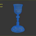 Elegant Household Decorative Cup With Golden Body Silver Base And Tall Stem