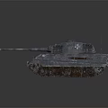 Armored Military Tank With Long Gun Barrel Metal Tracks And Weathered Surface Texture