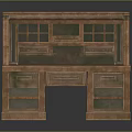 Wooden Writing Desk With Multiple Drawers Shelves And Upper Storage Cubbies