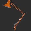 Orange Bell Shaped Shade Floor Lamp With Tripod Stand And Modern Design