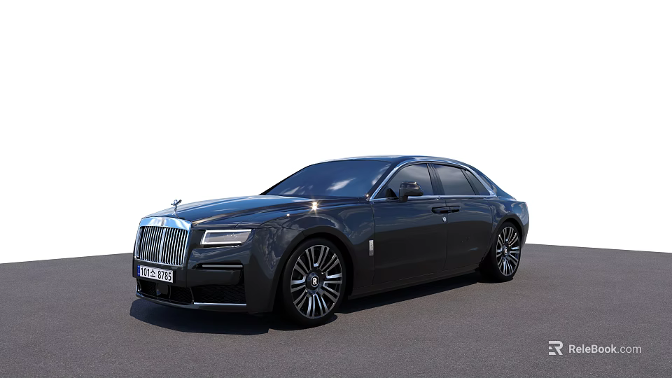Luxury Black Rolls Royce Sedan With Modern Sleek Body Chrome Accents And Alloy Wheels 3d model 
