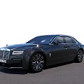 Luxury Black Rolls Royce Sedan With Modern Sleek Body Chrome Accents And Alloy Wheels