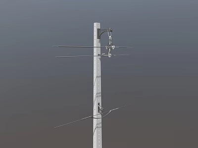 Roadside Utility Pole With White Structure Multiple Antennas And Mounted Devices 3d model