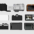 Various Digital Cameras Collection With Different Brands Models And Styles For Mobile Tech Enthusiasts 3d model