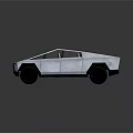Futuristic Silver Electric Pickup Truck With Open Cabin And Large Wheels