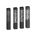 Black Columnar Outdoor Lights With Intricate Cutout Patterns And Modern Design