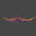 3D Pterosaur Model With Purple Brown Wings Long Beak And Prominent Eyes