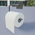 Modern Wall Mounted Toilet Paper Holder With White Roll For Bathroom Use