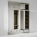 Modern White Wardrobe Interior Design With Storage Doors Drawers And Metal Handles