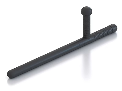 Modern Black Tactical Weapon With Ergonomic Grip Long Baton Shape Textured Surface 3d model