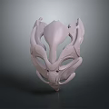 Character Using Biological Inspired Mask 3D Model With Intricate Carvings And Symmetrical Design 3d model