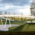 modern bridge landscape bridge arch bridge special-shaped bridge 3d model