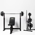 Black Home Gym Sports Equipment Set With Weight Bench Barbell And Dumbbell Rack