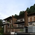 Stunning Modern Detached Villa with Glass Windows and Lush Green Hillside