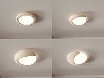 Nordic ceiling lamp bedroom ceiling lamp new cream simple children's room ceiling lamp combination 3d model