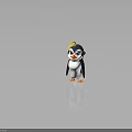 Cartoon Penguin Character With Yellow Crest Orange Beak Orange Feet And Fierce Expression