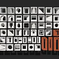 Varied Floor Tiles Featuring Various Geometric Shapes Different Designs and White Gray Orange Hues