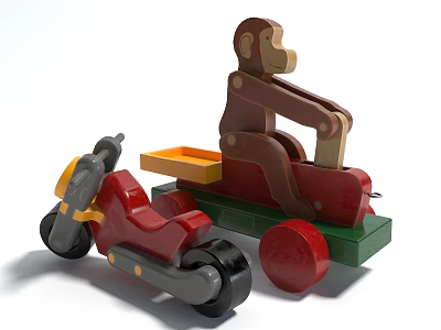 Style toy decoration ornaments toy car accessories monkey motorcycle 3d model