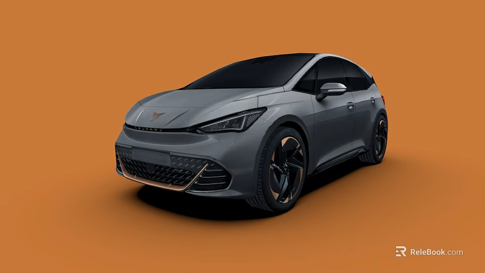 Sleek Modern Hatchback Car With Gray Body Black Roof And Sporty Alloy Wheels 3d model 