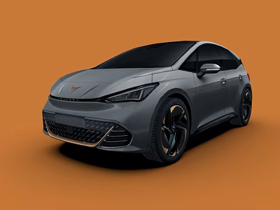 Sleek Modern Hatchback Car With Gray Body Black Roof And Sporty Alloy Wheels 3d model