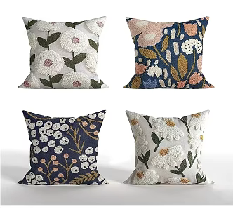Pillow Fabric Pillow Soft Chair Cushion Modern Style Interior Design 3d model