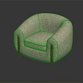Beige Armchair With Wooden Arms And Legs For Modern Living Room Furniture