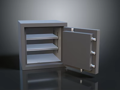 Commercial Safe With Open Door Metal Structure And Multiple Shelves For Secure Storage 3d model