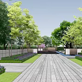 Garden Landscape Design with Lush Trees Winding Pathways and Green Lawns