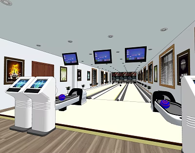Modern Bowling Alley 3d model Modern Bowling Alley 3d model
