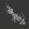 Futuristic Deer 3D Art Model With Transparent Skeleton Colorful Antlers And Orange Leg Details