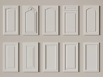 Modern Interior Hinged Doors With Various Panel Styles And Frame Designs 3d model