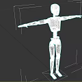 Metallic Humanoid Robot Character With Outstretched Arms In Standing Pose