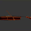 Vibrant Red Violin With Wooden Bow And Glossy Finish For Musical Use