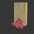 Shelled Walnuts With Brown Paper Bag On Black Background Surface