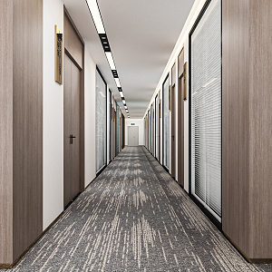 Modern Aisle Office Aisle Company Corridor Office Corridor Office Building Corridor Glass Partition Double Door 3d model