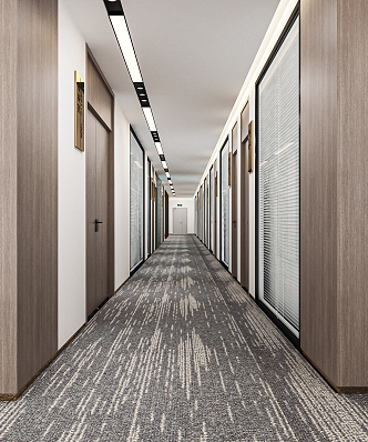 Modern Aisle Office Aisle Company Corridor Office Corridor Office Building Corridor Glass Partition Double Door 3d model