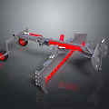 Functional Vehicle With Metal Frame Red Accents And Heavy Duty Agricultural Trailer Design