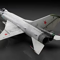 White Fighter Jet With Green Nose Red Star Insignia And Number 27