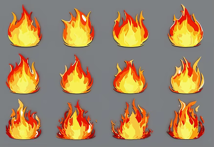 flame silhouette flame 3d model