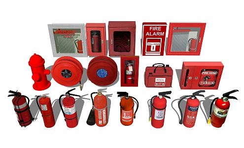 Modern fire fighting equipment 3d model