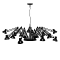 Modern Abstract Black Chandelier Featuring Multiple Adjustable Arms And Unique Shape 3d model