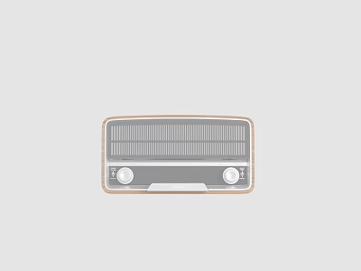 Vintage Retro Radio Speaker With Two Knobs Grille Front Brown Frame And Gray Background 3d model