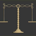 Classic Ornate Balance Scale With Decorative Beam And Chain Suspended Trays