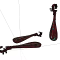 Vintage Wooden Sports Equipment With Three Curved Frame And String Design