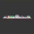 Board Game Layout With Wooden Base Colorful Pawns Silver Ball Grid And Text