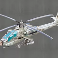 Military Attack Helicopter In Camouflage With Armaments