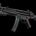 Black Combat Rifle With Metal Barrel Magazine And Classic Design Features