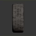 High Performance Rubber Tire With Deep Tread Pattern Red Sidewall Stripe And Metallic Wheel Rim