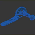 Green Curved Shiny Household Item With Decorative Details And Smooth Surface